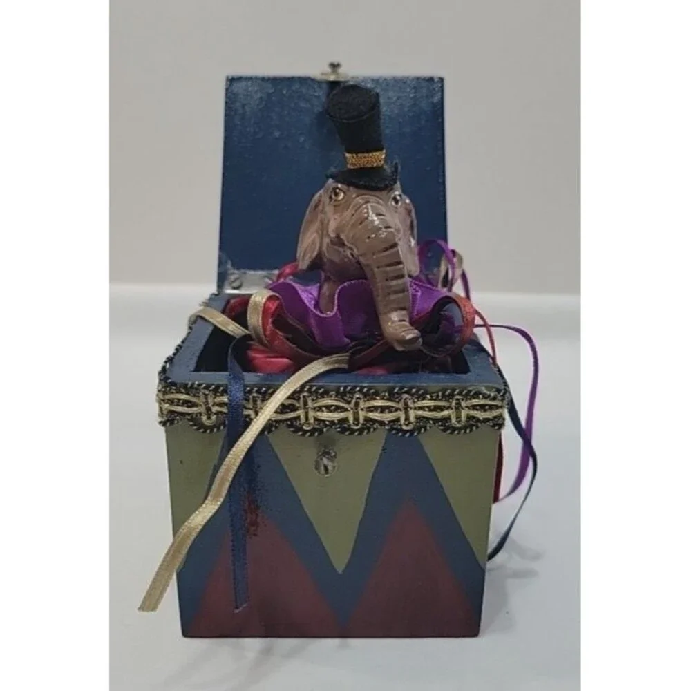 Katherine’s Collection Wayne Kleski Elephant Gentleman Jack in the Box Figurine